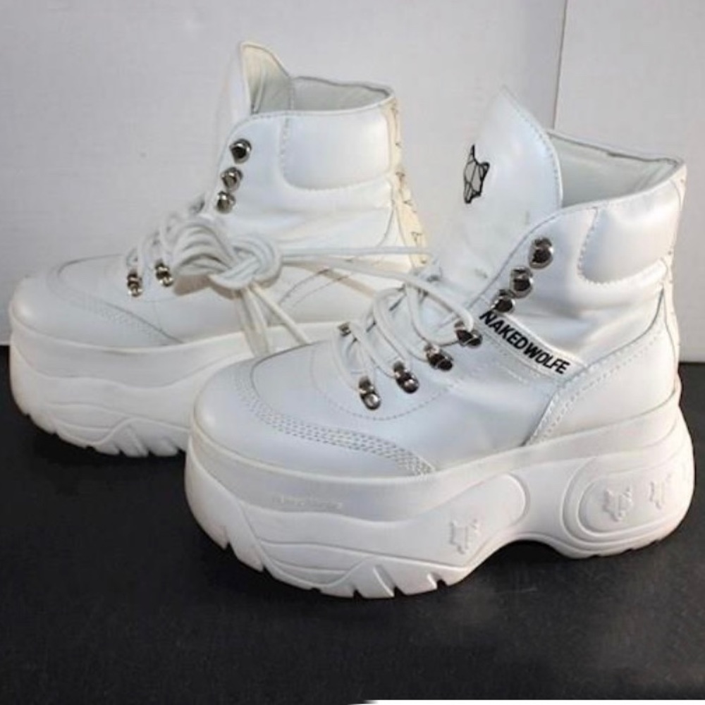 Naked Wolfe Spike Shoes -White
